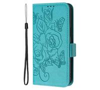 SHIEID Coque pour Samsung Galaxy A56 5G Portefeuille Étui, Fleurs Rétro Pattern Design Coque PU Cuir Flip Housse Cover Case Wallet pour Samsung Galaxy A56 5G, Bleu Clair