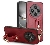 SHIEID Coque pour Tecno Spark 30C Étui, Courroie de Poignet + Support de visualisation pour Tecno Spark 30C, Anti-dérapante pour Tecno Spark 30C-Rouge