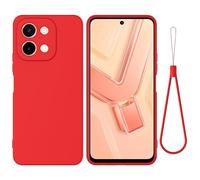 SHIEID Coque pour Vivo Y28 4G,Étui de Protection Complète du Corps au Toucher Soyeux, Housse Doublure Douce en Tissu Microfibre, Étui pour Vivo Y28 4G-Rouge