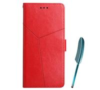 SHIEID Coque pour Wiko Power U30, Wiko Power U30 ousse en Cuir Etui de Protection Magnétique Étui Téléphone Premium +Stylet Tactile, Phone Cases Case pour Wiko Power U30 (Rouge)