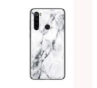SHIEID Coque pour Xiaomi Redmi Note 8T,Marbre Verre trempé Ultra Fine Silicone Housse Original Étui de Protection en Souple Doux TPU Gel Bumper pour Xiaomi Redmi Note 8T (Blanc)