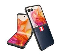 SHIEID Étui pour Motorola Razr 50 Ultra 5G, Motorola Razr 50 Ultra Fente pour Carte Portefeuille en Cuir, Coque pour Galaxy Motorola Razr 50 Ultra-Bleu