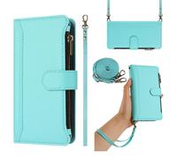 SHIEID Zipper Coque pour Oukitel C59 Cuir, Fait à la Main en Cuir PU avec Emplacements pour Cartes Fermeture Magnétique avec Hand Strap Poche à Fermeture éclair et Béquille Étui pour Oukitel C59
