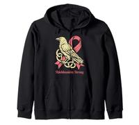 Shieldmaiden Corbeau Nordique Viking Fort - Cancer du Sein Sweat à Capuche