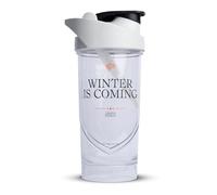 Shieldmixer Hero Pro Classic Shaker Winter Is Coming - Sans BPA - Accessoire de gym - Shaker à protéines - Gourde de fitness - Blanc - 700 ml