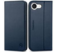 Shieldon Coque pour iPhone 17e & iPhone 16e 5G 6.1", Étui Portefeuille en Cuir Véritable avec Porte-Cartes [Béquille] [Blocage RFID] Housse Folio de Protection pour iPhone 16e/17e 2026 - Bleu Marine