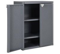 ShieldPro®Colonne D'Extérieur CLOUD,Gris, Armoire de rangement de jardin - FAFA-TOP - Meuble de jardin - gris 65x45x88 cm PP rotin 3