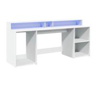 ShieldPro®Meuble ordinateur/Bureau PC - CLOUD - Cabinet de Bureau avec lumières LED blanc 200x55x91 cm - Bois d'ingénierie 9271710