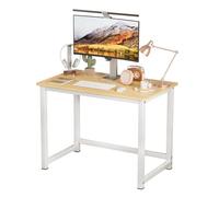 Shienfir Bureau d'ordinateur de 101,6 cm, bureau à domicile, bureau d'étude, table d'écriture avec panneau en bois, station de travail pour chambre à coucher, salon, petits espaces, charge de 100 kg