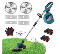 Shienfir Coupe-Bordure Akku 21 V, Coupe-Bordure et Coupe-Bordure 650 W pour la Maison et Le Jardin Coupe-Bordure Akku 2 Piles et chargeurs 2 Ah 2 Ah, Coupe-Bordure 18 000 TR/Min 9 Pouces