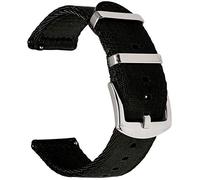 Shieranlee 18MM Bracelet de Montre NATO à libération Rapide 2 pièces épais Double Couche en Toile avec Boucle Argent