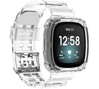 Shieranlee Bracelet Compatible avec Fitbit Versa 3 Bracelet/Fitbit Sense Bracelet Souple en TPU Transparent avec étui de Protection boucleCompatible avec Fitbit Sense/Fitbit Versa 3