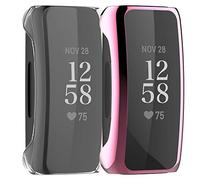 Shieranlee Compatible avec Fitbit Inspire 2/Inspire HR/Inspire Protecteur D'écran Coque, 2 Pack Full Doux TPU Coque Housse de Protection Antichoc
