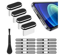 ShiFaKa 4 Pcs Bouchon Anti Poussiere USB C & 10 Pcs Grilles Protecteur de Port de Charge Type C, Bouchon USB C Anti Poussiere Telephone pour iPhone 16/15/Pro Max Accessoires, avec 1 Brosse