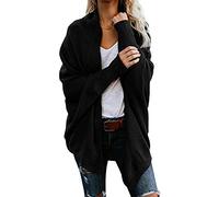 ShiFan Femme Manche De Chauve-Souris Cardigan Asymetrique Chic Drapé Gilet Pull Noir