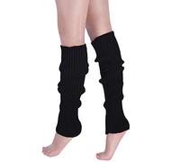 ShiFan Jambiere En Tricot Fluo Femme Chaussettes Hautes Guetres Danse 80'S Noir