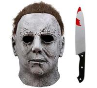 SHIFANQI Masque de Michael Myers en latex avec cheveux pour adultes et enfants - Masque de cosplay effrayant pour Halloween - Accessoires de fête à thème - Accessoires de fête à thème - Masque