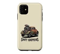 Shift Happens Canne à pêche Vintage Motif Voiture Coque pour iPhone 11