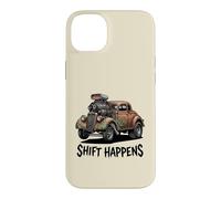 Shift Happens Canne à pêche Vintage Motif Voiture Coque pour iPhone 14 Plus
