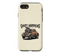 Shift Happens Canne à pêche Vintage Motif Voiture Coque pour iPhone SE (2020) / 7/8
