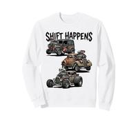 Shift Happens Canne à pêche Vintage Motif Voitures de Rue Sweatshirt