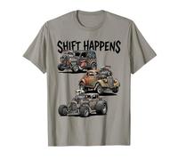 Shift Happens Canne à pêche Vintage Motif Voitures de Rue T-Shirt