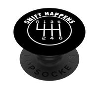 Shift Happens - Voiture de Course Manuelle Muscle Car Guy PopSockets PopGrip Adhésif