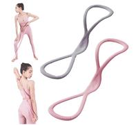 Shiftalter Resistance Bands,Figure 8 Resistance Band for Women Men, Shiftalter Figure 8 Exercise Bands for Glutes Back Arm Fullbody Training (Pink 25Lbs+Gray 35Lbs)