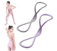 Shiftalter Resistance Bands,Figure 8 Resistance Band for Women Men, Shiftalter Figure 8 Exercise Bands for Glutes Back Arm Fullbody Training (Purple 15Lbs+Gray 35Lbs)
