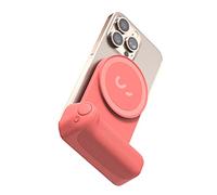 ShiftCam SnapGrip Poignée d'alimentation mobile avec bouton d'obturateur sans fil - Support magnétique qui se fixe sur n'importe quel téléphone - Powerbank intégré avec chargement sans fil Qi (Pomelo