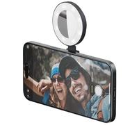 ShiftCam SnapLight Anneau lumineux LED pour selfie avec quatre réglages de luminosité et batterie intégrée Support magnétique à clipser sur n'importe quel téléphone Design rabattable Bleu nuit