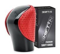 SHIFTIN Pommeau de levier de vitesse pour Lexus ES GS GX IS NX RC RX 200t 300 350 3450h 450hL 350L (cuir rouge circuit, noir piano)