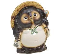 Shigaraki Pottery Fuku pour Chien de Raton Laveur 8,66'' Tanuki fabriqué au Japon