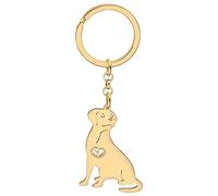 SHIGIE Porte-clés en acier inoxydable avec motif labrador retriever pour voiture, sac à main, chiot, animaux domestiques, bijoux pour femmes, cadeaux, doré, Medium