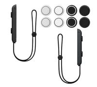 ShigKeu 2Pcs Wrist Strap for Nintendo Switch with 8 Joystick Thumb Grip Cap Adjustable Elastic Controller Wristband Hand Grip