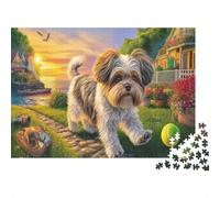 Shih Tzu 1000 Pièces Amusants PuzzleShih Tzu Chemin de Balle pour Adultes De Jeu pour Adultes Difficile EtStimulant Del'art DeLaDécoration 52x38cm/1000pcs