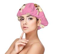 Shih Tzu à pois roses,Bonnet de nuit en satin réglable en soie pour adulte, bonnet de nuit élastique pour femme