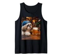 Shih Tzu Boire de la bière Drôle Chien Meme Débardeur