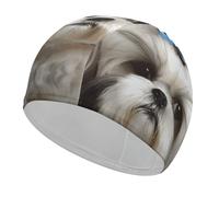Shih Tzu Bonnet de bain pour chien unisexe pour adulte Bonnet de piscine antidérapant Confortable Durable Facile à mettre et à enlever Bonnet de bain imperméable Garde les cheveux au sec