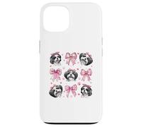 Shih Tzu Chien Maman Fille Coquette Noeud Rose Coque pour iPhone 13