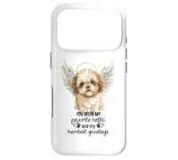 Shih Tzu Chien Memorial Ange Empreintes de Pattes Ailes Hardest Goodbye Coque pour iPhone 17 Pro