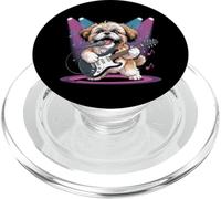 Shih Tzu Chien Shihtzu Jouant de la Guitare Rock Star Roll Shih Tzu PopSockets PopGrip pour MagSafe