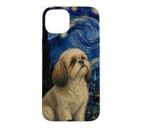 Shih Tzu Chien Van Gogh Nuit étoilée Coque pour iPhone 15 Plus