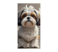 Shih Tzu Couverture de porte d'été en forme de chien - Grande bannière à suspendre - Pour porte d'entrée, fête, printemps, intérieur et extérieur