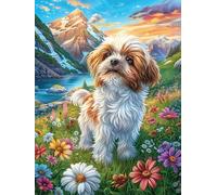 Shih Tzu dans Le Jardin Puzzle 500 Pièces pour Adultes Educa Art Abstrait 3D Décoration Murale Qualité Supérieure Relaxation Famille Cadeau 500 PCS