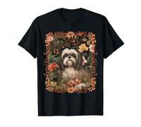 Shih Tzu dans Un Jardin de Style William Morris T-Shirt Graphique avec Valeur