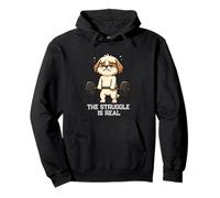 Shih Tzu Deadlift Gym Rat Struggle est Une Vraie Lutte pour Maman et Papa Sweat à Capuche