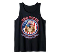 Shih Tzu Dog Bless America Flag USA Patriotic 4th of July Débardeur