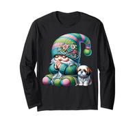 Shih Tzu Dog Grandpa Gnome Praying Hands For Christian Dad Manche Longue