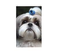 Shih Tzu Drapeau de chien vertical double face 91 x 152 cm Drapeau de jardin extérieur Maison Drapeau de fête Panneau de fête Décoration de la maison Drapeaux de jardin à suspendre au mur Poster
